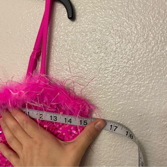 Weissman elite solo Dance costume hot pink sequin Barbie Dreams 17414 MA adult - Picture 9 of 10